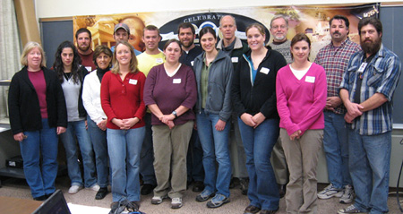 Twelve employees of commercial and restoration shellfish  hatcheries gathered at NOAA's Northeast Fisheries Science Center (NMFS)  laboratory in Milford, Conn., for training in the culture of marine  microalgae to feed seed clams and oysters in their facilities.