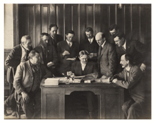 [Wilbur A. Sawyer and his staff of the State Hygienic Laboratory in Hanford, California]. 16 April 1914.