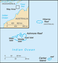 Map of Ashmore and Cartier Islands