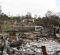 Ruins of two homes in The Trails community burned during the Witch and Guejito fires in 2007.