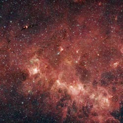 panoramic, infrared image of a plethora of stellar activity in the Milky Way's galactic plane