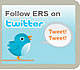 Twitter bluebird logo: “Follow ERS on twitter