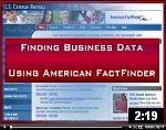 Introduction to American FactFinder: Finding Business Data Using American FactFinder video