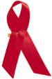 The red ribbon is a symbol of solidarity for people living with HIV/AIDS.
