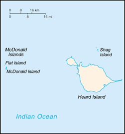 Map of Heard Island and McDonald Islands