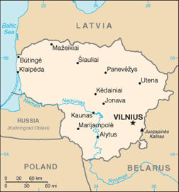 Map of Lithuania