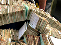 Damaged records after Hurricane Katrina