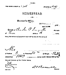 Page from Homestead application file of Charles Ingalls