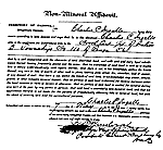 Page from Homestead application file of Charles Ingalls