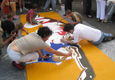 Paint workshop for the mural in Bagnolet (US Embassy Image)