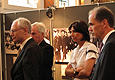 PM Herman Van Rompuy, Mayor Jaak Gabriels, Alderman for Culture Liesbeth van der Auwera, and Chargé Wayne Bush at the Kennedy exhibit at Bree