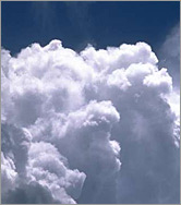 Photo of white, puffy clouds.