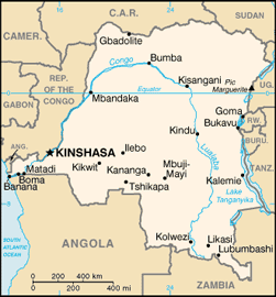 Map of Congo, Democratic Republic of the