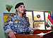 BAGHDAD – Gen. Hussein Al-Awadi gives remarks at the graduation. (Photo by U.S. Navy MC1 Jim Bane)
