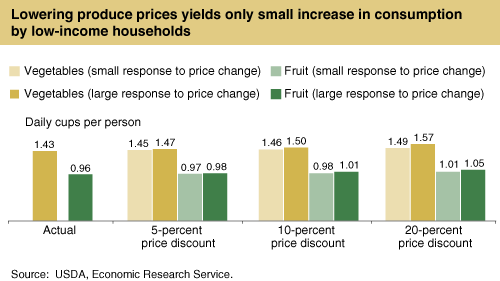 Lowering produce prices yields only small increase in consumption by low-income households