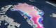 This image portrays changes in the elevation over the Greenland ice sheet onto topography of Greenland measured by ICESat.