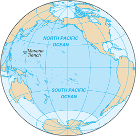 Map of Pacific Ocean