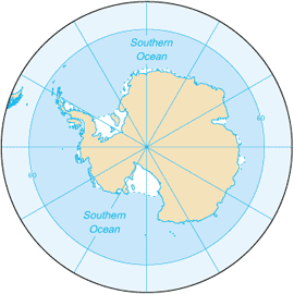 Map of Southern Ocean