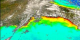 Transitions between relatively cloud free scenes of the Tallahassee region, using true color land and clouds with false color-chlorophyll water images, all from SeaWiFS