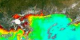 Transitions between relatively cloud free scenes of the Gulf Coast region, using true color land and clouds with false color-chlorophyll water images, all from SeaWiFS