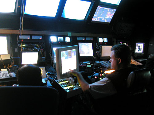 Chris Taylor in control van