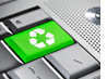 picture of computer with recycling symbol