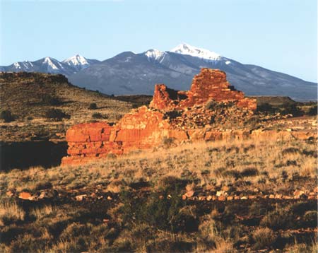 Photograph of San Francisco Mountain, an eroded stratovolcano near Flagstaff, Arizona, USA