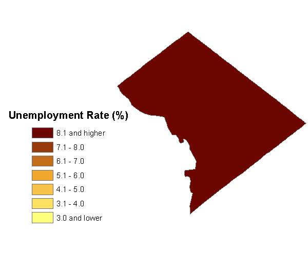 Unemployment rate in the Distict of Columbia, March 2009