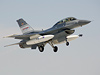 F-16D aircraft takes off from Edwards Air Force Base.