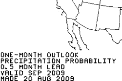 CPC July/August/September precipitation forecast map