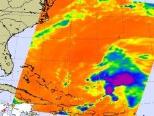 The AIRS instrument provided valuable infrared data on Danny, indicating some strong thunderstorms.