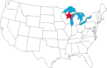 Map of United States showing study area