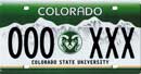 Colorado State University License Plate 