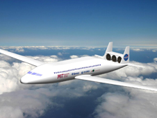 An artist concept of a subsonic fixed wing aircraft.