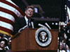 President John F. Kennedy speaks before an audience at Rice University on Sept. 12, 1962.