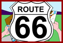 cartoon of Route 66 route marker