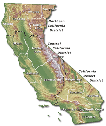 Map of BLM California Field Offices