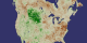 North America NDVI 1993 August Anomaly.  Green is more vegetation than average, brown is a deficit of vegetation with respect to the average.