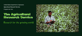 Dark green cover, photo of scientist recording data in field of waist-high corn: Click here to view publication online (pdf file).