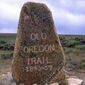 Oregon Trail marker in Wyoming.