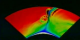 A simulation of the tidal distortion of a neutron star orbiting a massive star