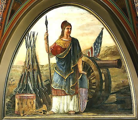 Bellona, Roman Goddess of War -- Fresco