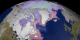 This image shows the snow cover and sea ice surface temperature over the North Pole on March 23, 2003.