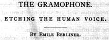 The gramophone: etching the human voice 