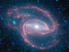 NASA's Spitzer Space Telescope has imaged a wild creature of the dark -- a coiled galaxy with an eye-like object at its center.