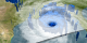 Hurricane Katrina strikes the southeastern Louisiana and the northern gulf coast as a category 4 hurricane. Look under the clouds to see the rainfall that powers the storm. 