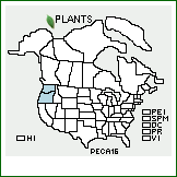 Distribution of Penstemon cardwellii Howell. . 