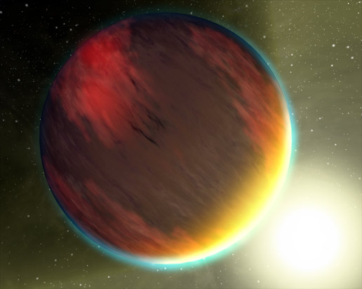 artist concept of spectrum of planet