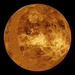 Venus - Computer Simulated Global View Centered at 90 Degrees East Longitude