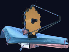 Artist's concept of the JWST satellite in orbit